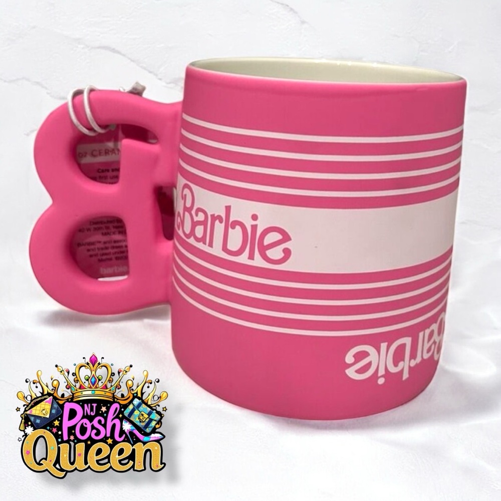 Barbie Ceramic Mug With White Striped Design &
B-Shape Handle 21oz - Picture 3 of 6